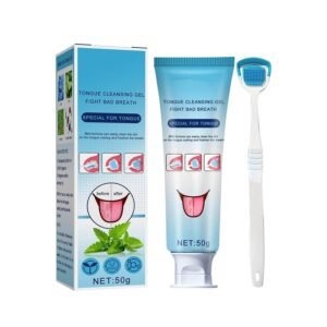 Tongue Cleaner Gel with Tongue Brush, Tongue Scraper, Tongue Cleaner Kit