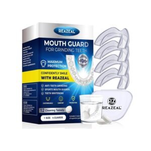 Mouth Guard for Grinding Teeth at Night: Dental Guard for Sleeping at Night - Nighttime Protection for Teeth (with Cleaning Tablets)