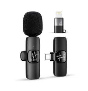 ILOS Wireless Lavalier Microphone for iPhone & Android Clip-On Mic, Noise Reduction, 65ft Range, 8H Battery, Bluetooth, Plug & Play - Ideal for Vlogging, YouTube, Podcasts, Interviews