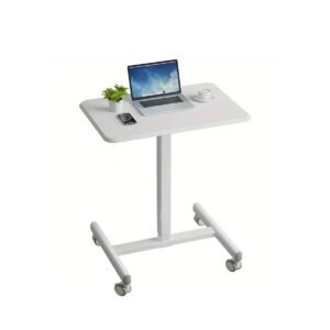 27.2 x 19 Inch Mobile Standing Desk Adjustable Height, Mobile Laptop Desk Support up to 55LBS for Home and Office
