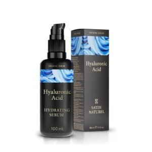 Hyaluronic Acid Serum for Face 100ml, Face Serum Skincare for a Rejuvenated Skin - Collagen Serum for Face with Organic Aloe Vera for Sensitive Skin - Vegan Skin Care by Satin Naturel