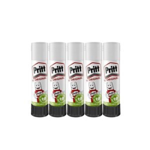 ZYBUX - Pritt Glue Sticks (5 Pack, 11g Each) - 90% Natural, Strong Hold, Child-Friendly Adhesive