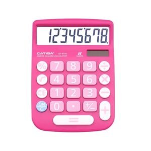 CATIGA CD-8185 Office and Home Style Calculator - 8-Digit LCD Display (Pink)