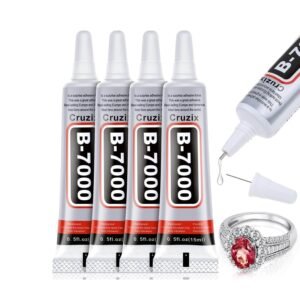 B-7000 Glue Clear for Rhinestone Crafts, Jewelry and Bead Adhesive B7000 - (4x15 ml/0.5 oz)