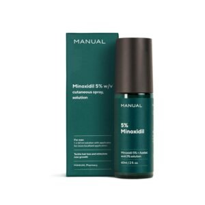 Manual 5% Minoxidil (1 x 60ml) Formula For Men - Increases Blood Flow To Follicles, 1 Month Supply
