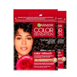 Garnier Color Sensation Colour Retouch Permanent Hair Colouring, Dark Brown Colour - 2 Dyes