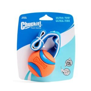 Chuckit! Ultra Tug Dog Toy With Rubber Ball Tug Of War Interactive Fetch Toy for Dogs, Small