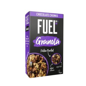FUEL10K Chocolate Chunky Granola, Protein Boosted & High in Fibre, 400 g (Pack of 6)