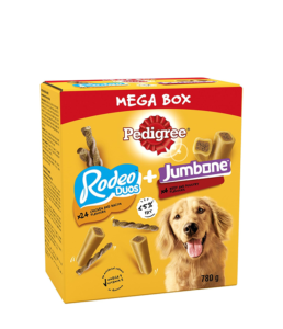 Pedigree Multipack with 24 Rodeo Duos Chicken and Bacon Flavour and 4 Jumbone Beef and Poultry Flavour, Pack of 2
